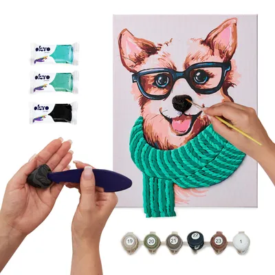 Produktbild von Okto Knetspielzeug Sensory 3D Air Clay und Malen nach Zahlen - Fashion Corgi