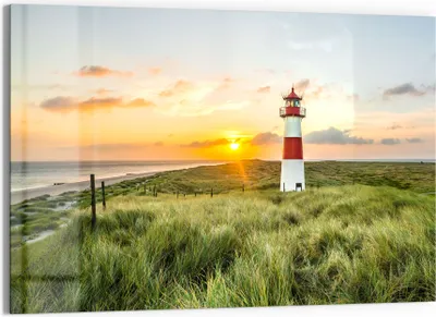 Produktbild von DEQORI Magnettafel Glas 90x60 cm 'Leuchtturmliebe' beschreibbar Whiteboard