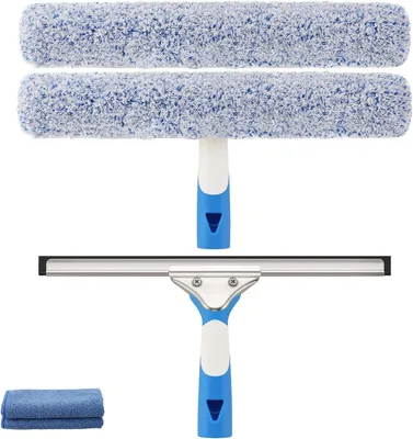 Produktbild von Fensterabzieher 35 cm, mit Silikonlippe und Mikrofaserbezug, für Fenster