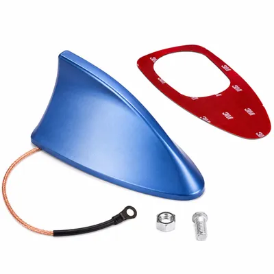 Produktbild von I45C Universal Auto Haifischantenne Dachantenne Radioantenne AM FM Empfang Hochglanz Blau für PKW Kfz Universal Ersatzantenne Autodach