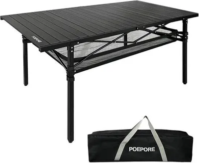 Produktbild von Faltbarer Campingtisch mit Stauraum für 4-6 Personen - Leichter Aluminiumtisch für draußen