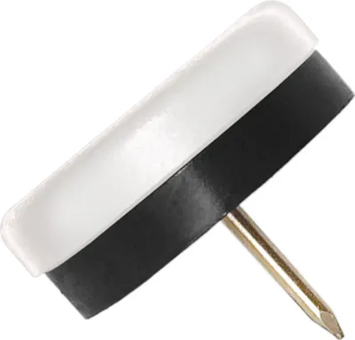 Produktbild von Adsamm® | 16 x Kunststoffgleiter mit Puffer und Nagel | Ø 30 mm | Weiß | rund | Möbelgleiter mit Dämpfer und Stift in von Adsamm®