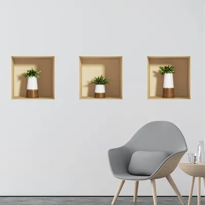 Zdjęcie produktu dla Naklejka z efektem 3D z motywem roślinnym, 30 x 90 cm