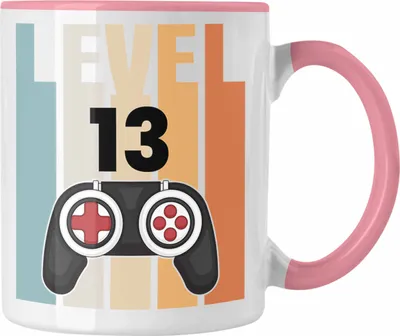 Produktbild von Trendation - 13. Geburtstag Tasse Gamer Jungs Jungen Geschenkidee zum Geburtstag Lustig Dreizehn Teenager (Rosa)