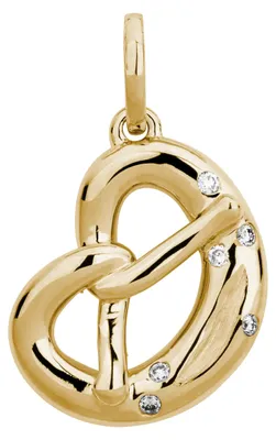 Produktbild von LYOMI Goldanhänger Brezel 585 mit lab-grown Diamant 0,04ct (ohne Kette) – Anhänger Damen Gold