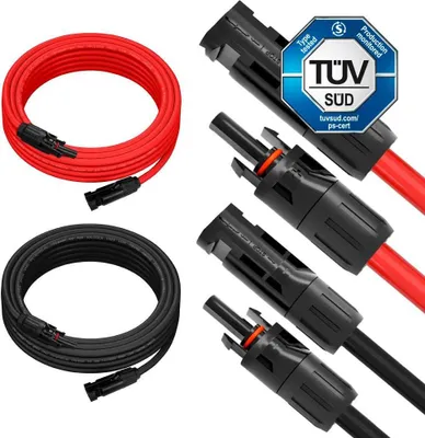 Produktbild von SIGA Solarkabel 4mm² 5m Verlängerungskabel Set Rot & Schwarz 2 x 5m Verlängerung Solar PV Kabel MC4 Stecker Solarpanel Balkonkraftwerk Solarstecker