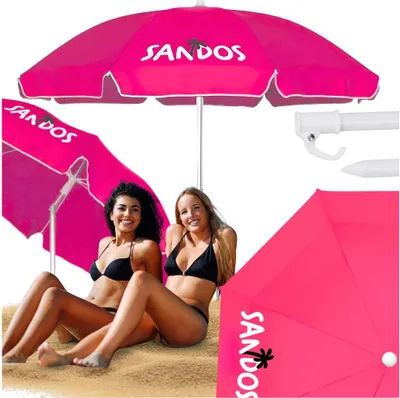 Zdjęcie produktu dla Parasol plażowy przeciwsłoneczny duży sandos na plażę do ogrodu - różowy