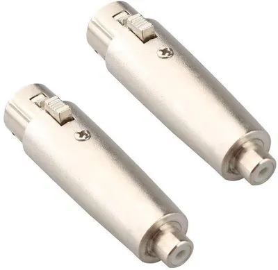 Zdjęcie produktu dla Przejściówka audio XLR-RCA do mikrofonu – żeńska–żeńska – 2 sztuki
