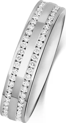 Produktbild von 9 Karat (375) Weißgold Kanalfassung Damen - Diamant Trauring/Ehering/Hochzeitsring Brillant-Schliff 0.60 Karat H - PK1, 53 (16.9); TRS368309KWRSM