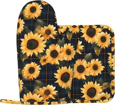 Produktbild von Ofenhandschuhe und Topflappen - Hitzebeständige Set - Schwarz