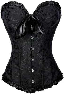 Productafbeelding van Overbust korset-bustier van satijn en kant met 12 baleinen, maten S tot 6XL
