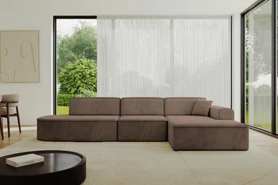 Produktbild von ALTDECOR Ecksofa in L-Form IREA-L2-v3 327x165x77 cm Braun Corner Sofa Eckcouch Couch Wohnlandschaft Cauchsofa