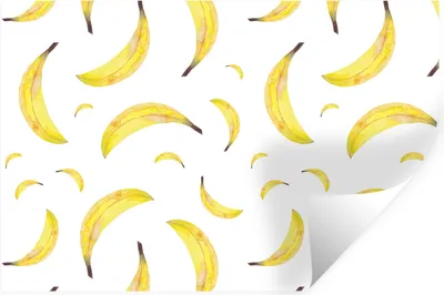 Produktbild von MuchoWow® Wandtattoo Wandsticker Wandaufkleber Bananen - Obst - Weiß 90x60 cm Selbstklebend und Repositionierbar - Aufkleber