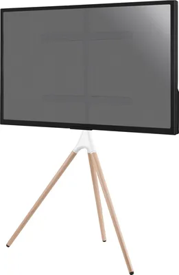 Image de Support chevalet design scandinave pour TV 45''- 65'', blanc/hêtre