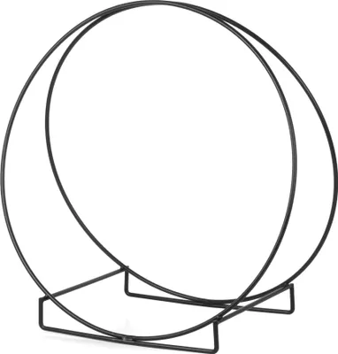 Immagine prodotto di Porta legna rotondo in metallo – Porta legna da ardere nero per caminetto e stufa – Ø 51 x 50 x 27 cm – Porta legna indipendente