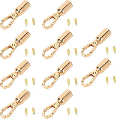 Obrázok produktu pre sada 10 okrúhlych krúžkov, zliatina zinku, 8 mm otvor, zvončekové plasty a 10 mm skrutky, ideálne na dekoráciu doplnkov v zlatej farbe