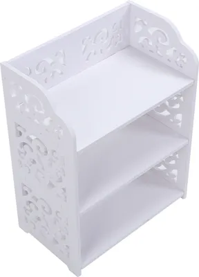 Immagine prodotto di 3 livelli bianco Hollow Out Shoe Rack Stand Storage Organiser Shelf 60 cm