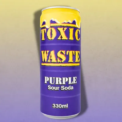 Productafbeelding van 1x Toxic Waste Purple Sour Soda – 330 ml – Druivenaroma met een extra zure twist