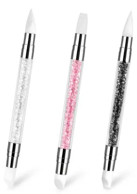 Produktbild von Nagelpinsel Set Silikon 3er Set Rosa Weiß Schwarz