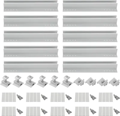 Image de Supports de montage pour panneaux solaires, capacité de charge élevée, installation facile, argenté