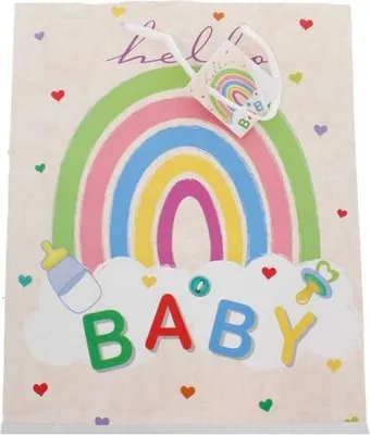 Produktbild von Geschenktasche - Hello Baby - Maße ca. 26 x 12,7 x 32,4 cm