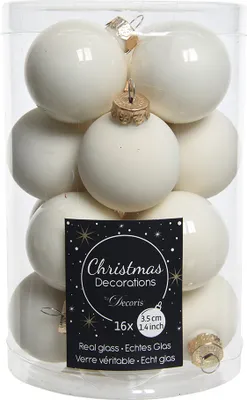 Produktbild von Weihnachtskugeln Christbaumkugeln Baumkugeln Durchmesser 35mm Wollweiß