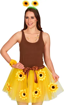 Produktbild von Sonnenblumen Kostüm Tutu Petticoat | Gelber Tüllrock für Damen - 45 cm