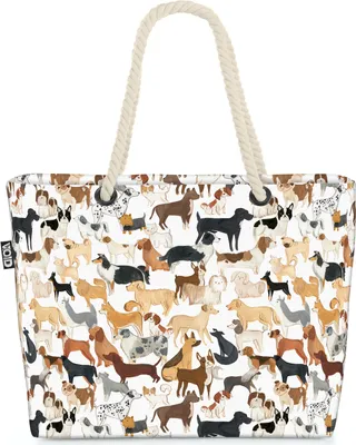 Produktbild von VOID Hunde Zucht Hundeschau Strandtasche Shopper 58x38x16cm 23L XXL Einkaufstasche Tasche Reisetasche Beach Bag