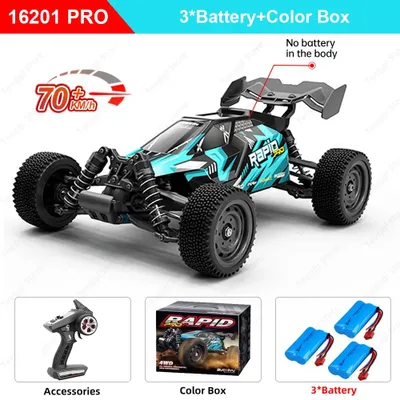 Produktbild von Ferngesteuertes RC-Auto - 16201 PRO - 4WD - 70 km/h - LED-Beleuchtung - Drift - 120 m Reichweite - Blau