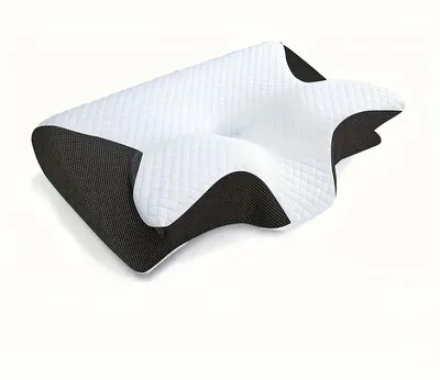 Obrázek produktu pro Polštářek pod hlavu z paměťové pěny, ergonomický design, konturovaná podpora, černý