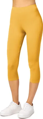 Produktbild von Merry Style Damen Leggings 3/4 aus Viskose MS10-144 (Gelb, M)