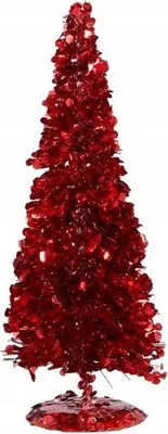 Image de Figurine de Noël sapin rouge décoratif en PVC 30x11 cm