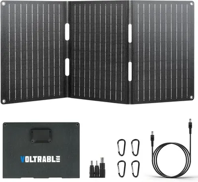 Imagen del producto de Panel solar plegable de 30W con salida USB-C PD, USB-A y salida de corriente continua (DC)