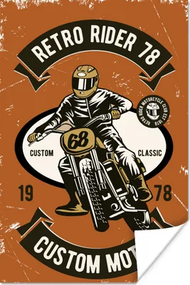 Produktbild von MuchoWow® Poster Motorrad - Helm - Retro - Zitat 20x30 cm - Papierdruck