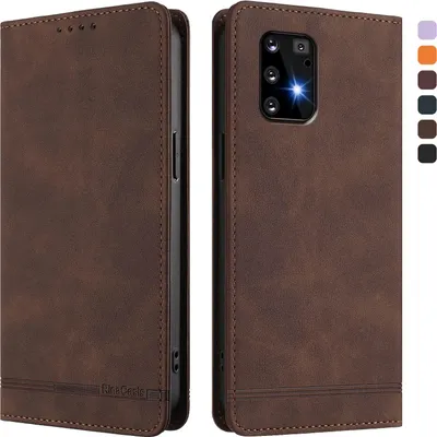 Obrázek produktu pro Pouzdro pro Samsung Galaxy S10 Lite, retroPolyuretankožené flip pouzdro s stojánkem a přihrádkami na karty Hnědý