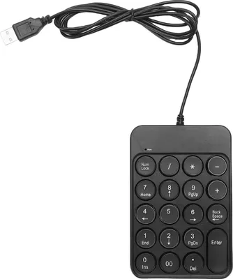 Obrázok produktu pre USB numerická klávesnica s 19 okrúhlymi klávesami, ergonomická prenosná numerická klávesnica pre notebooky