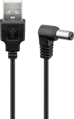 Zdjęcie produktu dla 150 szt. Goobay 55156 Kabel USB-DC 5 V/1 A, 1,5 m, czarny, 1,5 m – 5 W, 1 A, wtyk płaski 2,1 x 5,5 mm > wtyk USB-A