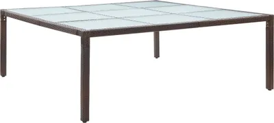 Zdjęcie produktu dla Stół ogrodowy, brązowy, 200x200x74 cm, polirattanowy
