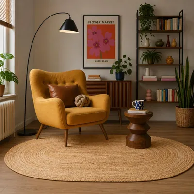 Produktbild von Naturfaser Teppich Handgefertigt Jute Salsa Natur Uni Oval, Größe:160x230 cm
