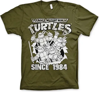 Produktbild von TMNT Distressed Since 1984 T-Shirt - Medium - Olive