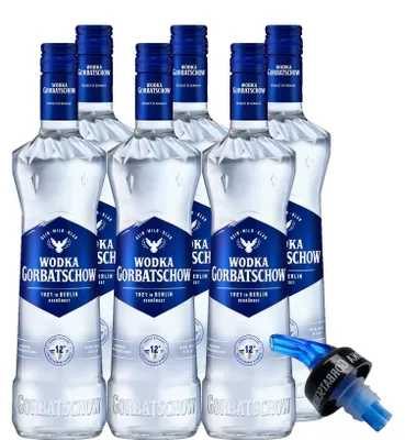 Produktbild von Wodka Gorbatschow (6x0,7l) Set 37,5% vol inkl. Ausgießer GRATIS