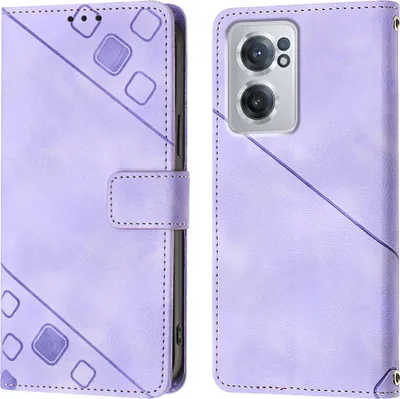 Produktbild von Hülle für OnePlus Nord CE 2 5G Prägung Flip Leder Brieftasche Schutzhülle mit Ständer Lila