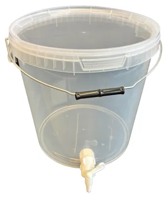 Produktbild von SILPLAST Gärbehälter 20L mit Ablaufhahn Deckel lebensmittelecht Bier- und Weinherstellung Eimer Transparent
