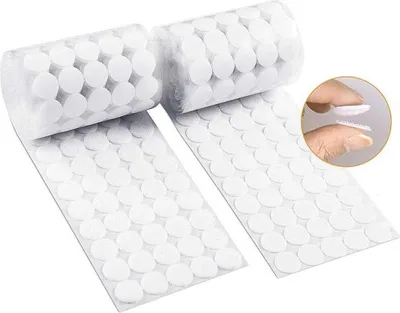 Produktbild von Scratch Runder Aufkleber,Kreise mit Klettverschluss Selbstklebend 500 Paar Münzen Rückseite Klett-Klebepad,Weiß