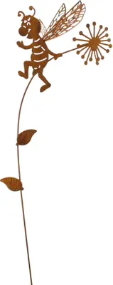 Produktbild von Blumenstecker Biene Metall L39cm Pflanzenstecker Gartenstecker Deko Stecker, Farbe:rost