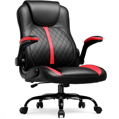 Produktbild von GTPLAYER Gaming Stuhl mit hochklappbarer Armlehne, Gamer Stuhl mit Schaukelfunktion, Ergonomischer Computer Gaming Stuhl mit hochdichtem Schwamm rot