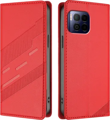 Obrázek produktu pro Pouzdro pro T-Mobile REVVL 7 Pro,Polyuretankožené peněženkové pouzdro s přihrádkou na karty a funkcí stojánku Rot