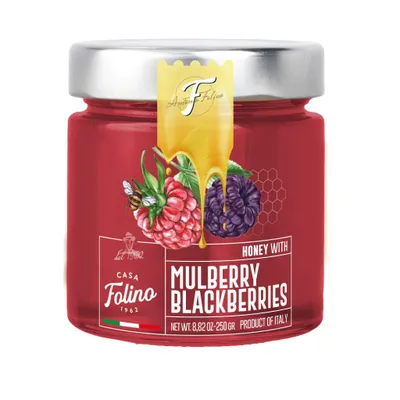 Produktbild von CasaFolino Akazienhonig mit Maulbeeren - Italienischer aromatisierter Honig