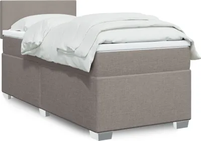 Produktbild von Boxspringbett mit Matratze Taupe 90x190 cm Stoff, Klassische Betten 2024 Neu