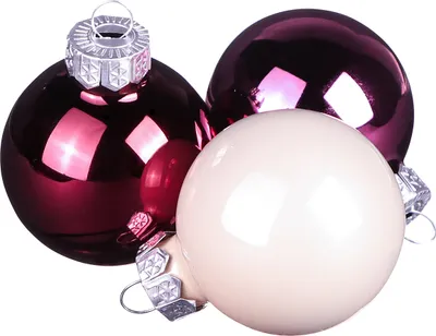 Produktbild von Weihnachtskugeln Glas Berry Rosa Beige 24er Set Ø4cm, 24 Stück